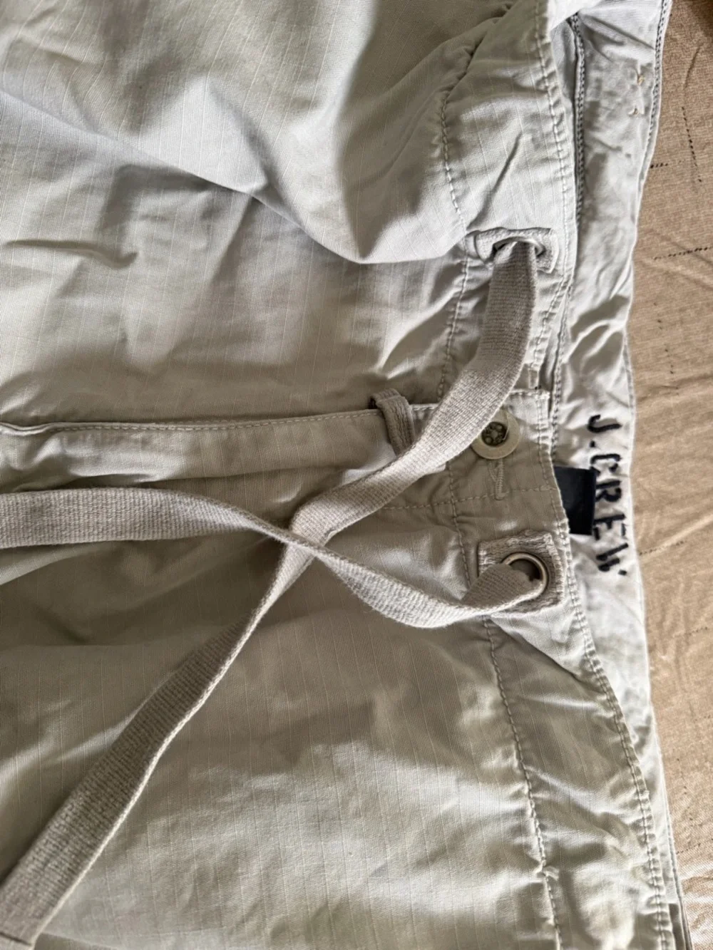J Crew Pants Mens 36x30 Canvas Chino Lightweight Gray Drawstring Ankle Summer
